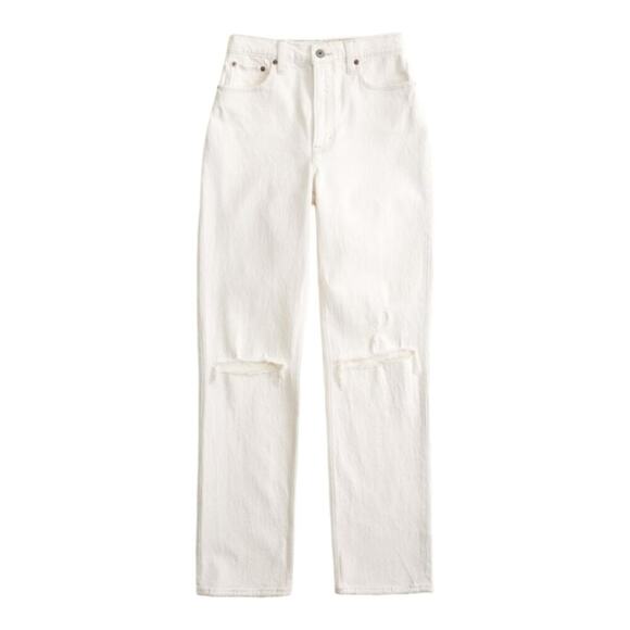 Abercrombie & Fitch The Mom High Rise Distressed White Jeans Plus Size 22 36 new - Picture 3 of 16